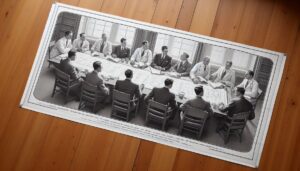 A group of scientists seated at a table